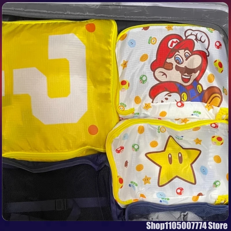3pcs/Set Anime Super Mario Storage Bag Cartoon Large Capacity Cosmetic Bag Travel Light Clothing Packaging Travel Bag Kids Gift view 2