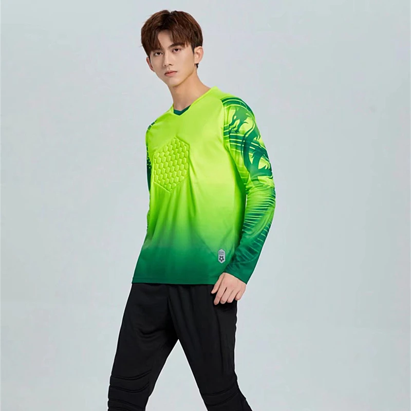 Kids & Adult Professional Goalkeeper Soccer Uniform Set Football Doorkeeper Training Suits with Protector