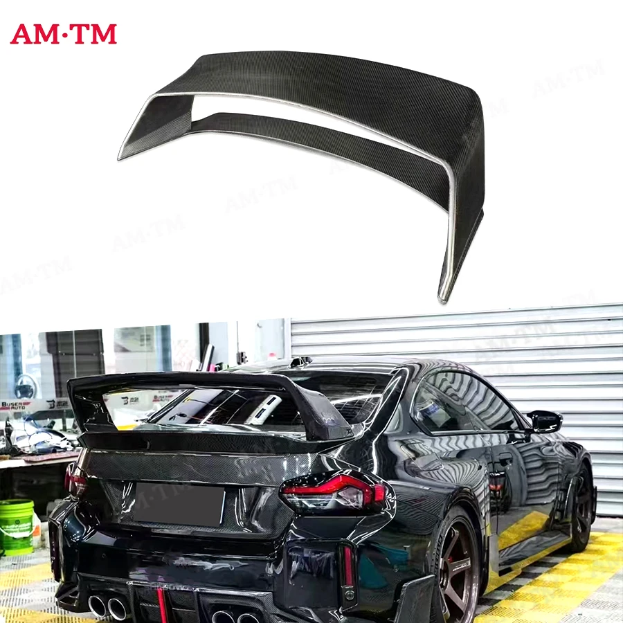 

For BMW G87 M2 2022+ AL Style Carbon Fiber spoiler Tail fins Car Rear Trunk Spoiler Lip Wing Lip Deflector Upgrade body kit