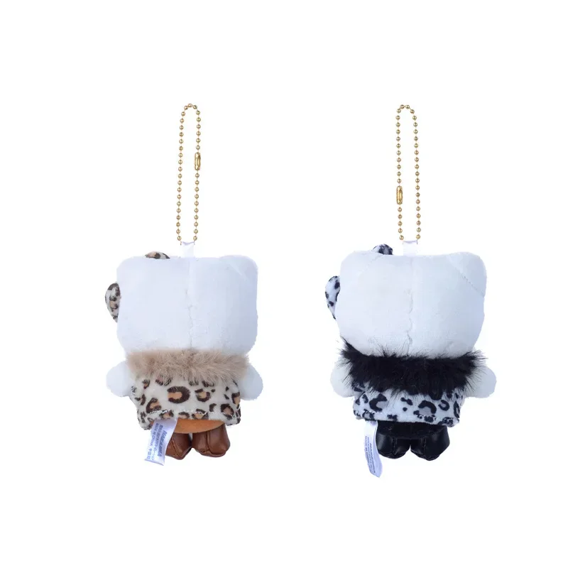 Pendentif série imprimé léopard Hello Kitty, poupée en peluche, sac de dessin animé pour fille, porte-clés suspendu, ornement, cadeaux d'anniversaire