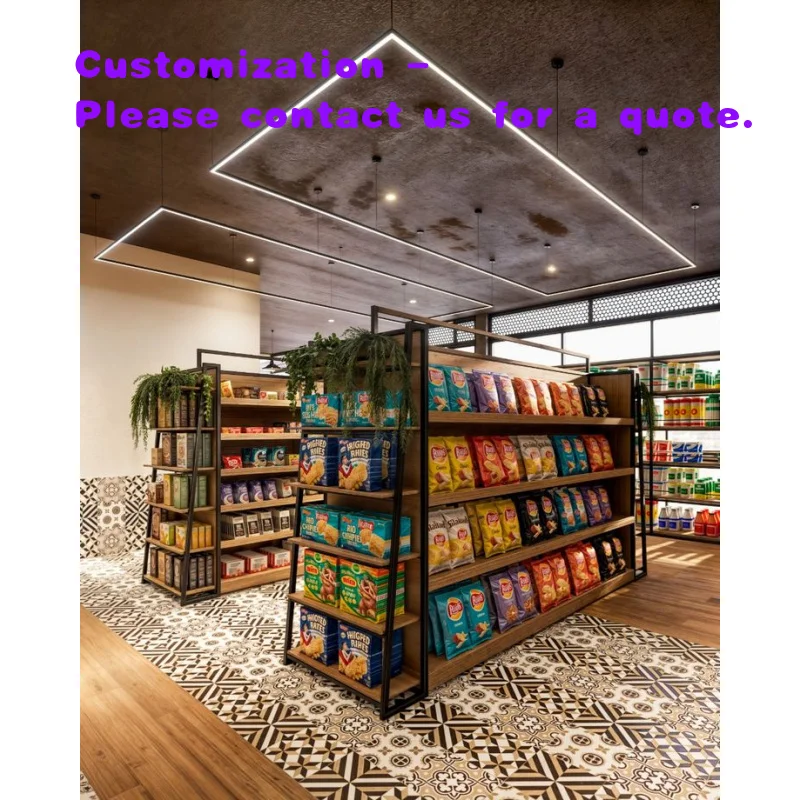 

Современная многоярусная деревянная подставка для закусок и сладостей с регулируемыми полками, настраиваемая под заказ, для использования в магазинах