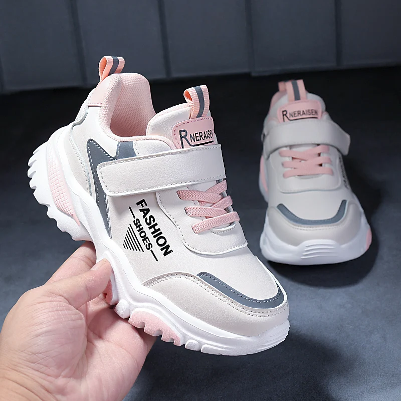 Outdoor Children's Sports Shoes for Girls Fashion Lightweight Running Sneakers for Teenagers  Aged 7-15 Student Kids' Walking