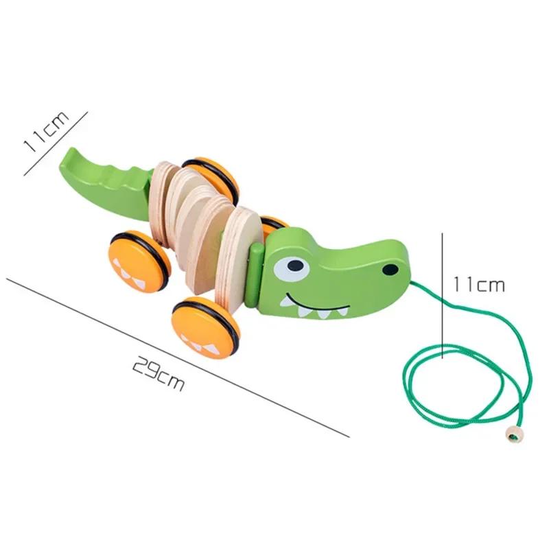 Jouet amusant croco ou chien pour tout-petits, côtes en bois, bébé traînant, chiot, bébé apprendre à marcher, tracteurs, cadeau pour les tout-petits, nouveau