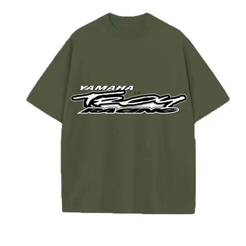 Yamaha Hot Men's Street Style Printed T-Shirt Yamaha Retro Pattern Loose Version Hip Hop Short Sleeve Trend Cotton Urban Fashion