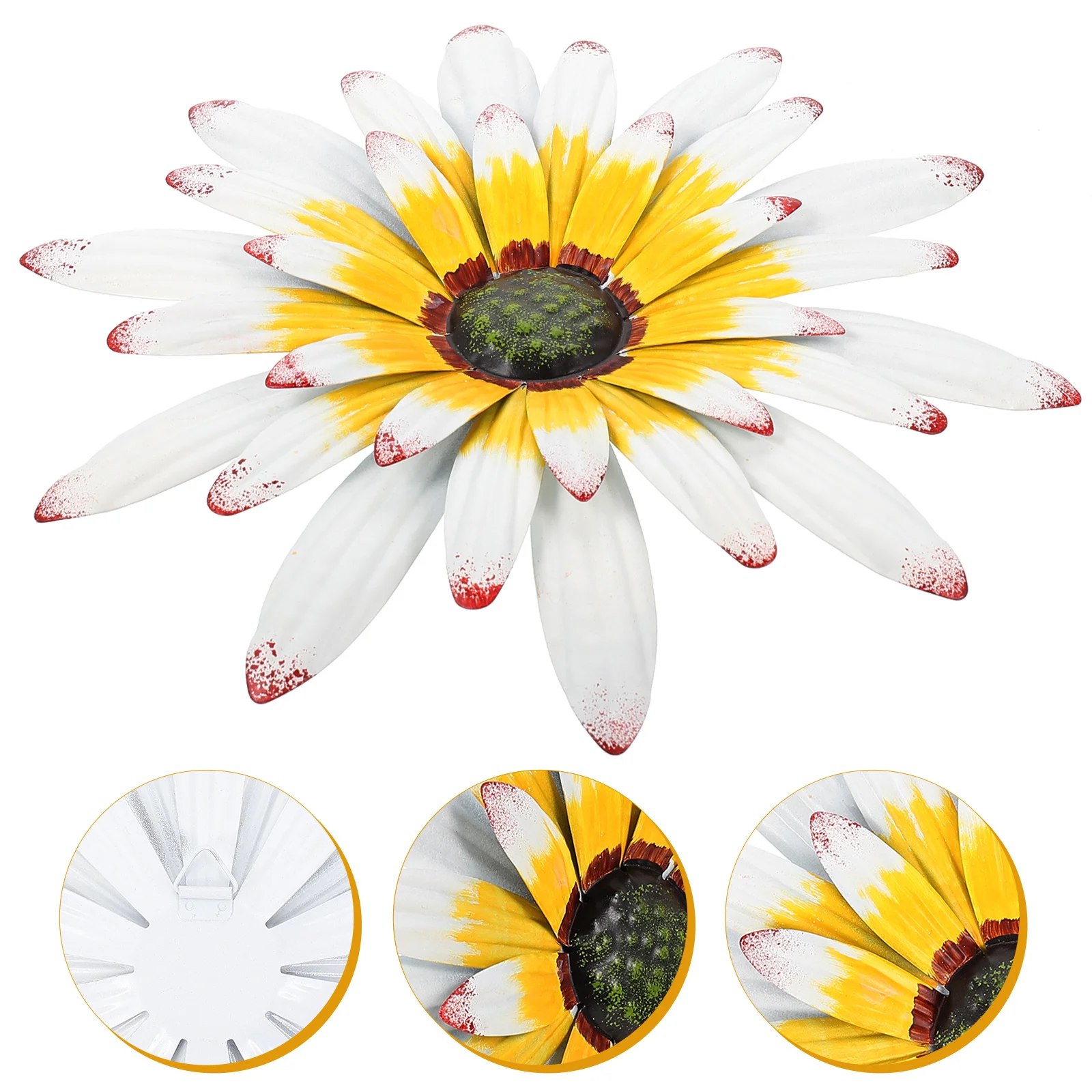 

Simulated Flower Decoration Iron Hanging Wall Art Craft For Living Room Garden Yard Wall Hanging Decorative Sculpture Ornament