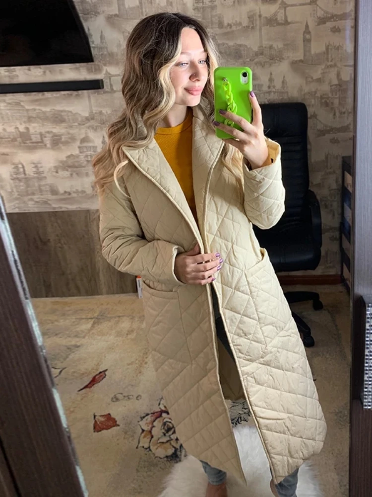 Winter Jacket Women 2022 Fashion Super Hot Coat Women Long Black Jacket Slim Fit Warm Plaid Top Casual Quilted Coats Female