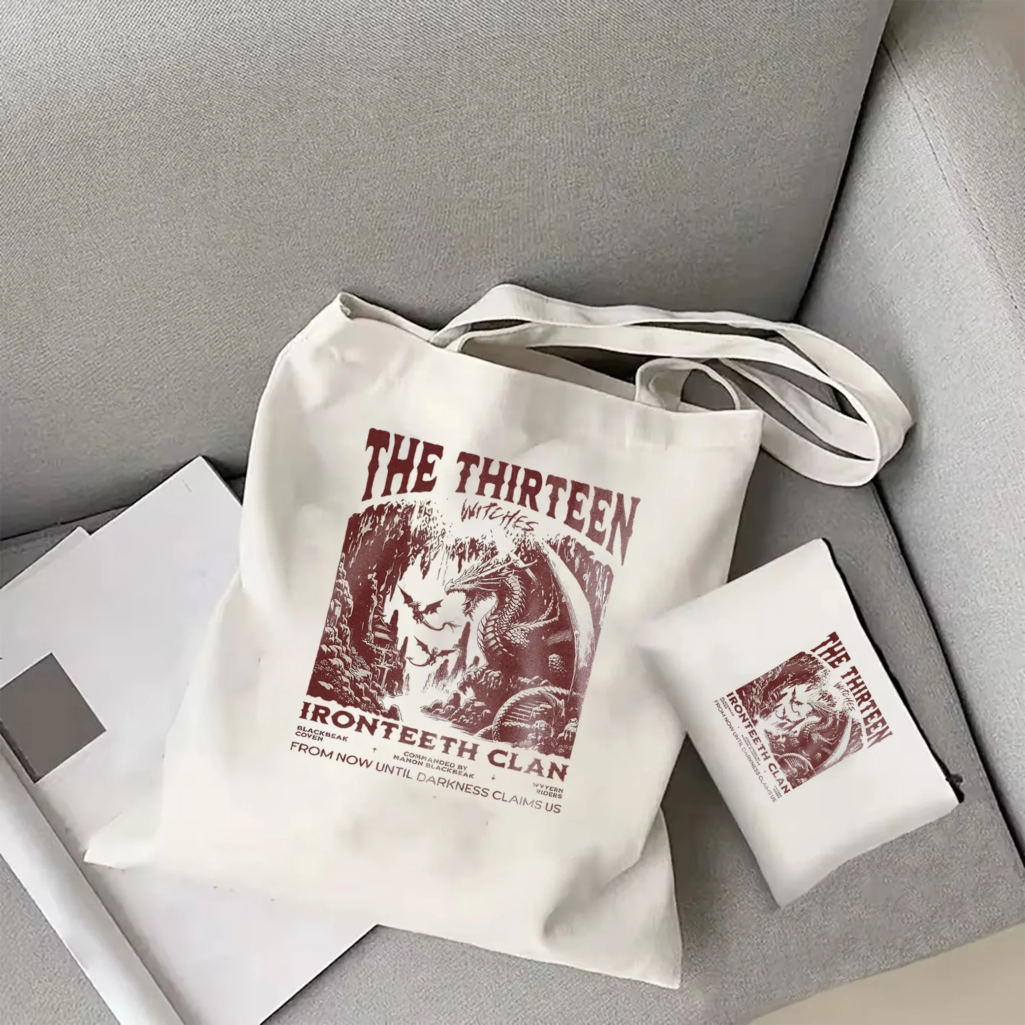 The Thirteen Canvas Bag Throne Of Glass tote bag Women's book lover casual shoulder bag SJM Merch Terrasen Bookish tote bag