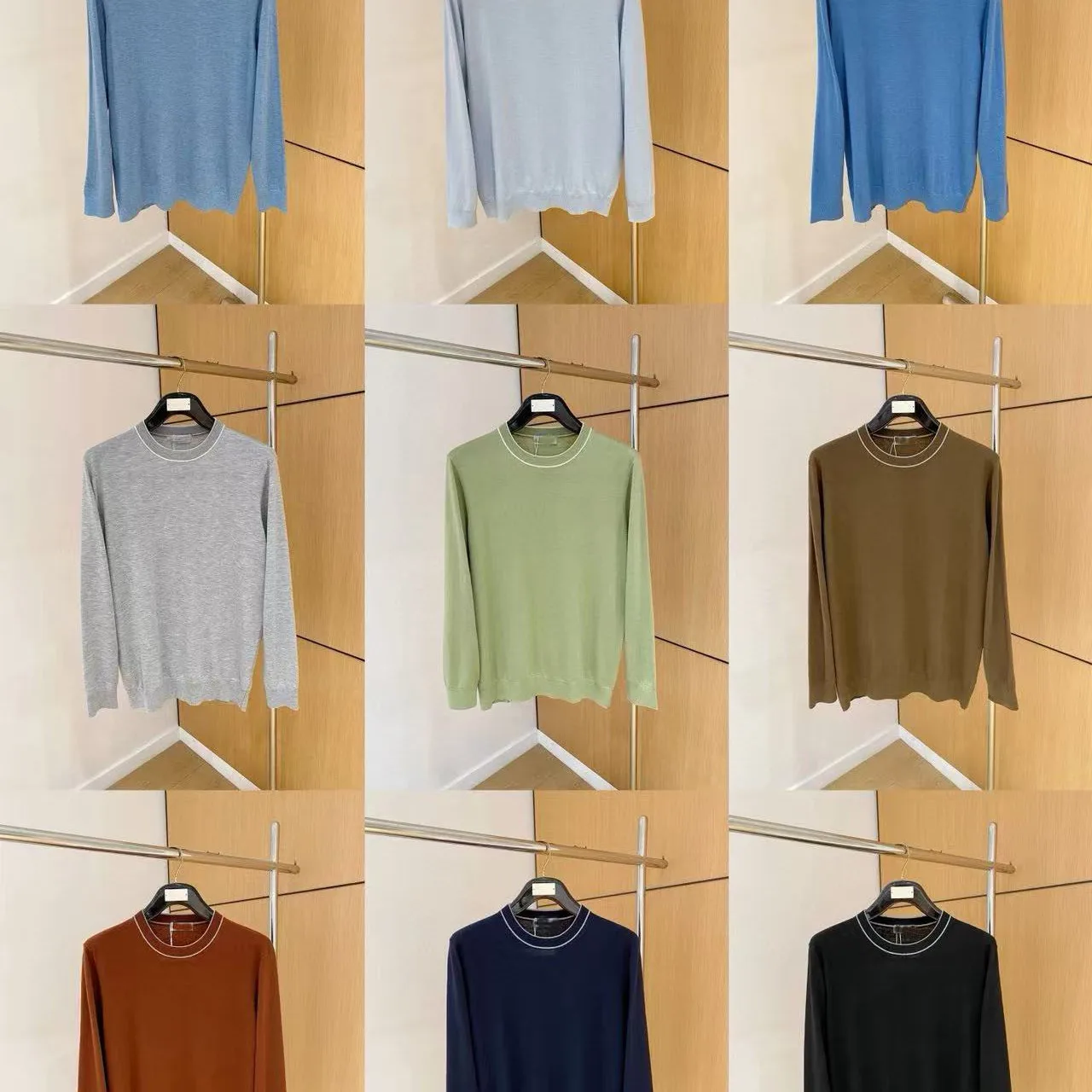 

BC Italy old money style casual crew neck knitted sweater simple long sleeve sweater