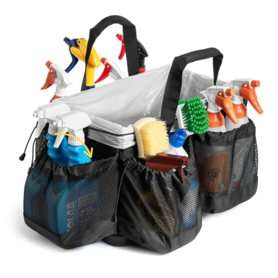 

Большой черный Caddy для уборки дома, автодетализация, чистящие средства и инструменты для детализации велосипедов