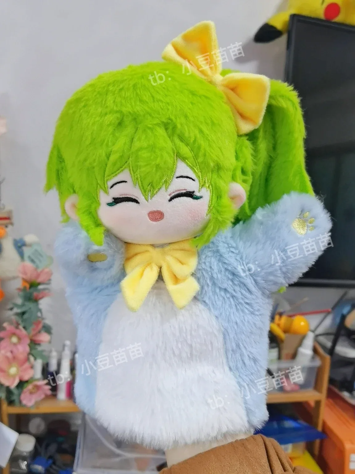 Cartoon 20cm Anime TouHou Project Great Fairy Daiyousei Cosplay Hand Puppet Kawaii Plush Doll Movable Finger Game Gift Toys