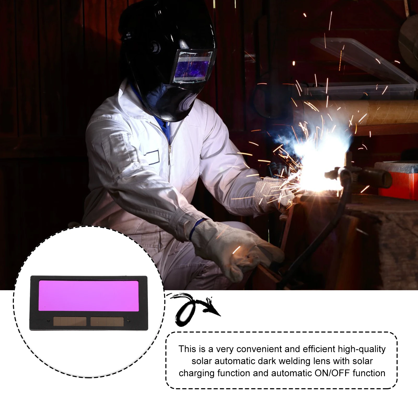 

Automatic Dimming Welding Mask Solar Large View Window Clear Vision Comfortable Welding Protective Mask Prevent Sparks