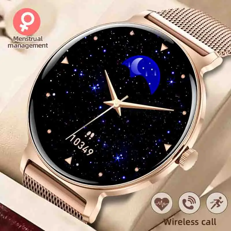 

Модные женские умные часы с HD-экраном 360*360, циферблат для часов на заказ, женские водонепроницаемые часы для здоровья, пульсометр, спортивные умные часы для фитнеса, новинка