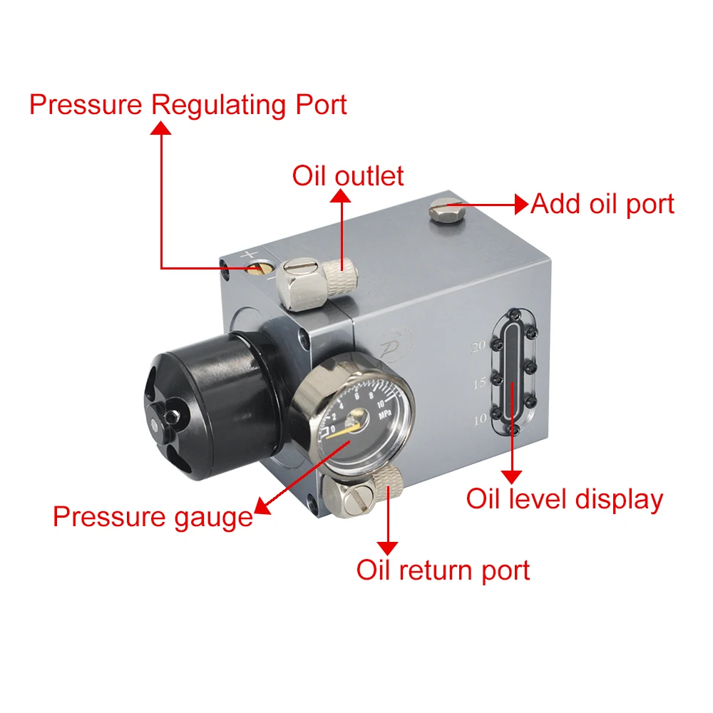 Mini Pump Integrated Oil Tank and Pressure Regulating Valve for RC LESU JDM KABOLITE HUINA Conversion Hydraulic Model Parts