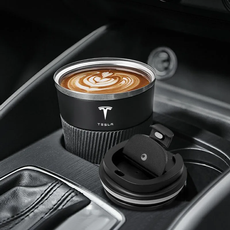 Caneca de café de aço inoxidável caneca quente carro balão de vácuo viagem para tesla modelo 3 modelo s x y roadster space-x 2023 acessórios