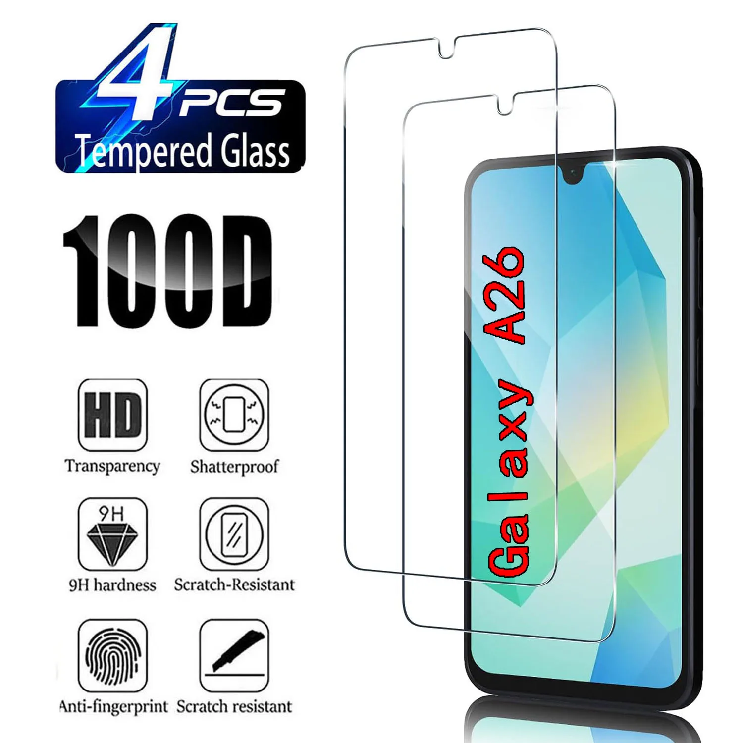 

2/4Pcs HD Full Cover Tempered Glass For Samsung Galaxy A26 Film
