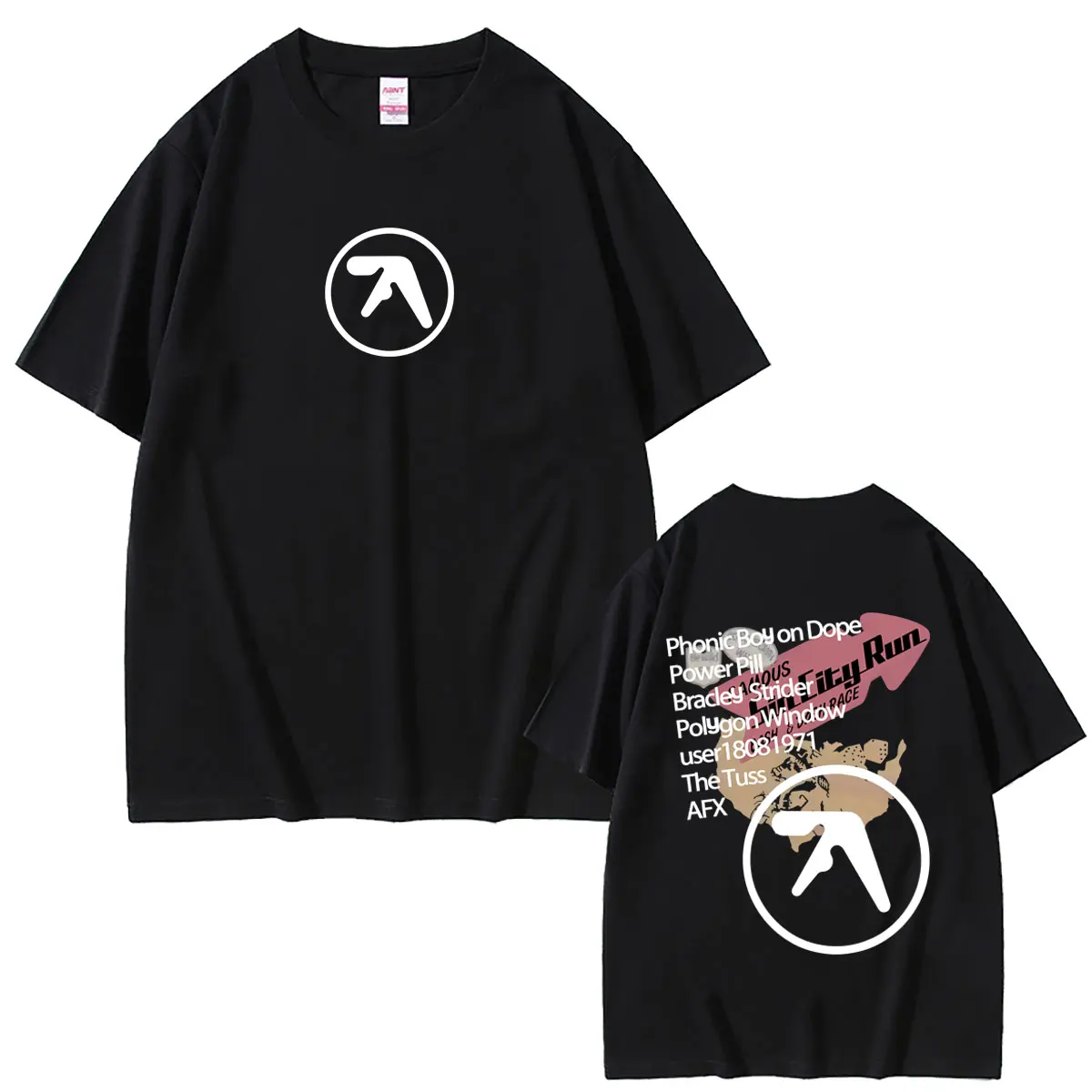 

Aphex Twin Double Sided Print T Shirt Men Women Clothing Fashion Oversized T-shirt Men's Casual Cotton Retro T-shirts Streetwear