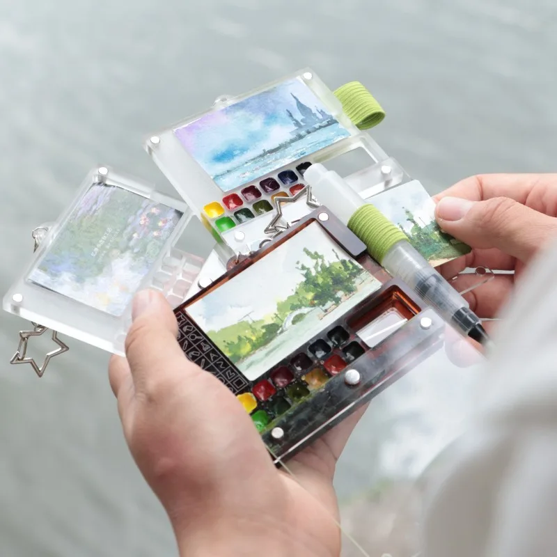 

Многофункциональная доска для рисования, мини-коробка для пигментов, набор для студентов, путешествий на открытом воздухе, эскизы, художественное творчество, акварель, товары для рукоделия