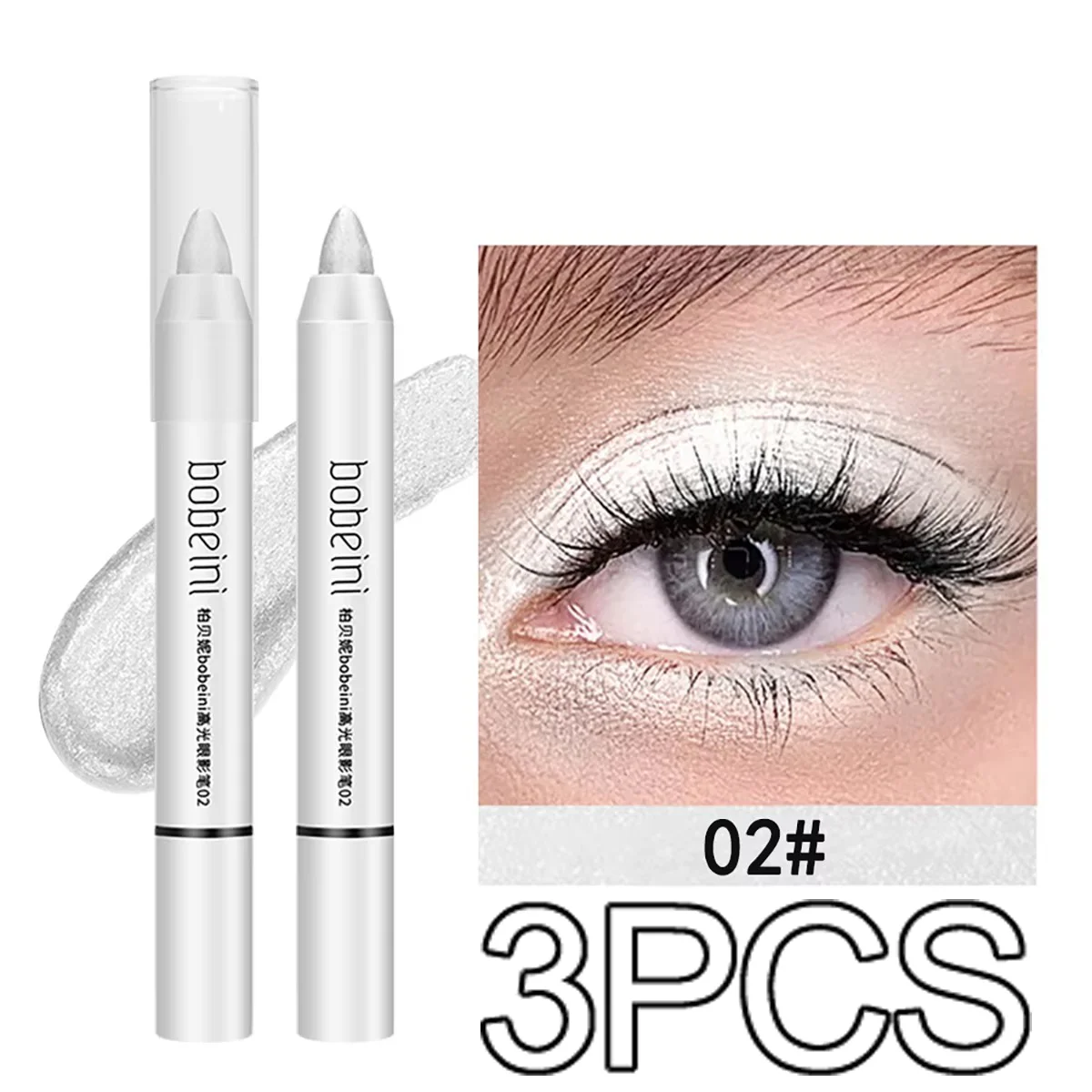 Textmarker, Aufhellung, Seidenraupenstift, Perlglanz, matt, Burst-Lidschattenstift, Make-up, Augen-Make-up, langlebiger Perlglanzstab