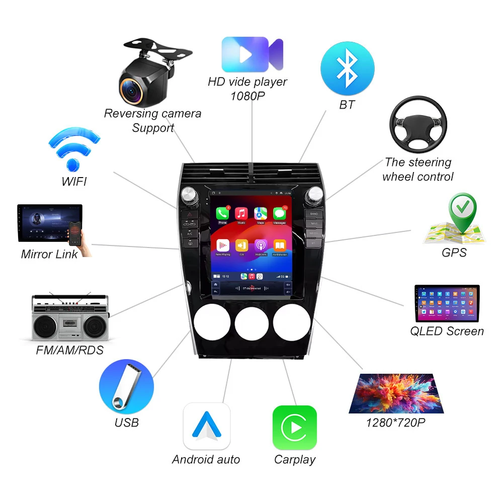 9.7" Android 16 For Mazda 6 2004 2005 2006 2007 2008 2009 2010 2012 2013 2014 2015 Car Radio Multimedia Video Player GPS Carplay - view 4
