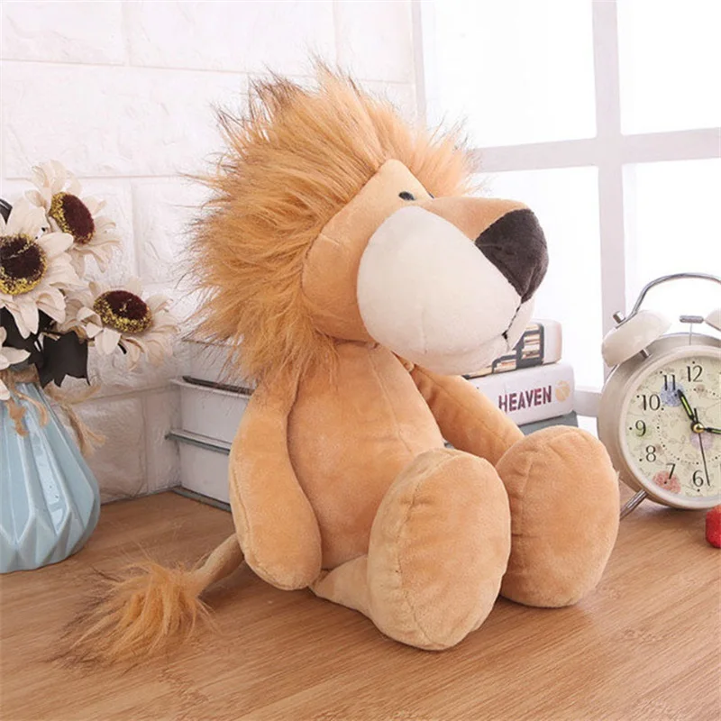 25cm Cute Forest Plush Toy Children\'s Sleeping Mate Jungle Stuffed Lion Tiger Elephant Dog Giraffe Raccoon Monkey Kawaii Doll