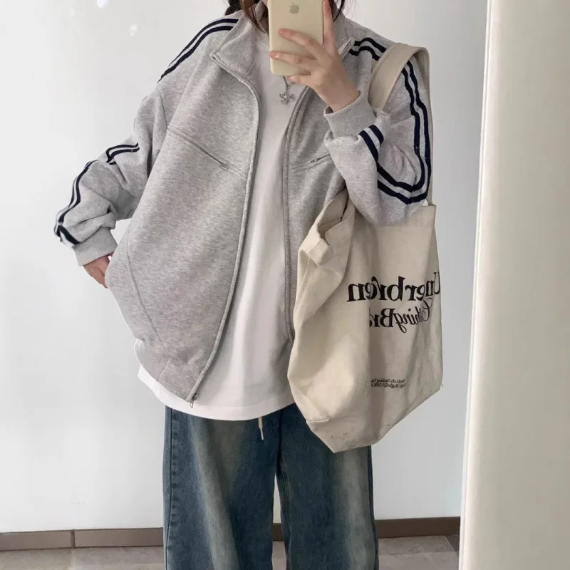 عبر الحدود 2025New النمط الأمريكي سترة نسائية سترة واقية البيسبول سترة معطف قصير الكورية StylechicTop للنساء