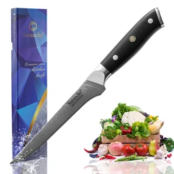 SUNNECKO Fishing Fillet Boning Damascus VG10 Steel Japanese Chef Cooking Knife Splitting Slicing Salmon Meat Cooking Tool Knives