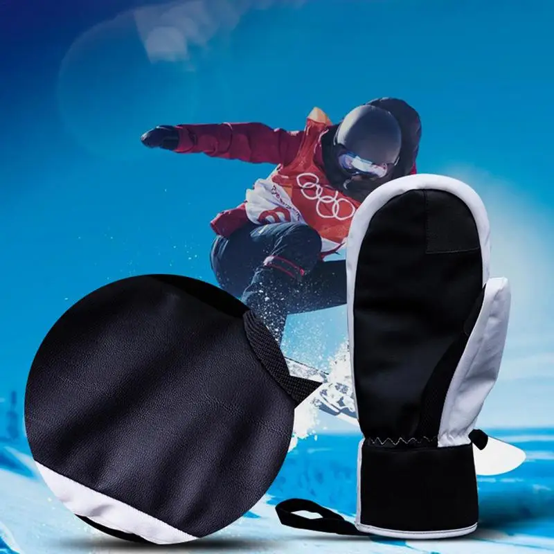 Guantes de nieve gruesos térmicos para hombre y mujer, manoplas cálidas con pantalla táctil de invierno para adultos, para clima frío, manoplas de moto de nieve