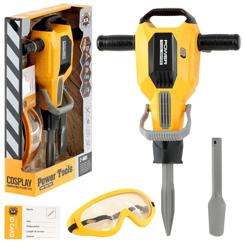 Power Tool Set Pretend Play Construction Repair Toy Kit With Drill Hammer Wrench Role Play Engineering Game