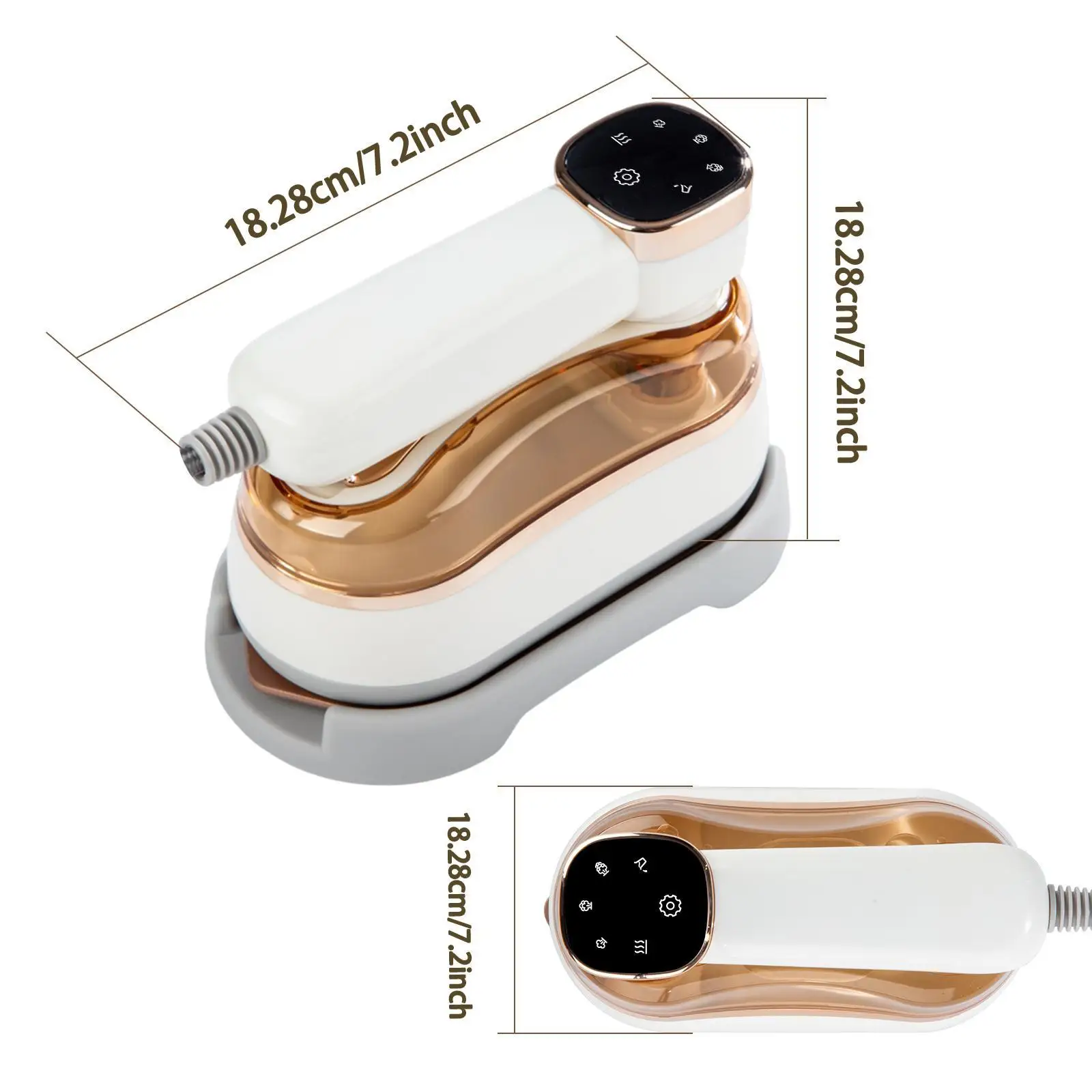 Plancha de vapor de viaje para ropa Calor rápido 180 °   Máquina de planchar ligera con mango giratorio para uso doméstico en dormitorio universitario y viajes