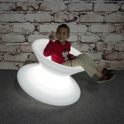 REAQ LED Gyro Chair D100*60cm Luminous Big Bar Chairs For Pleasure Waterproof Durable Lighted Garden Chair Tourist Furniture