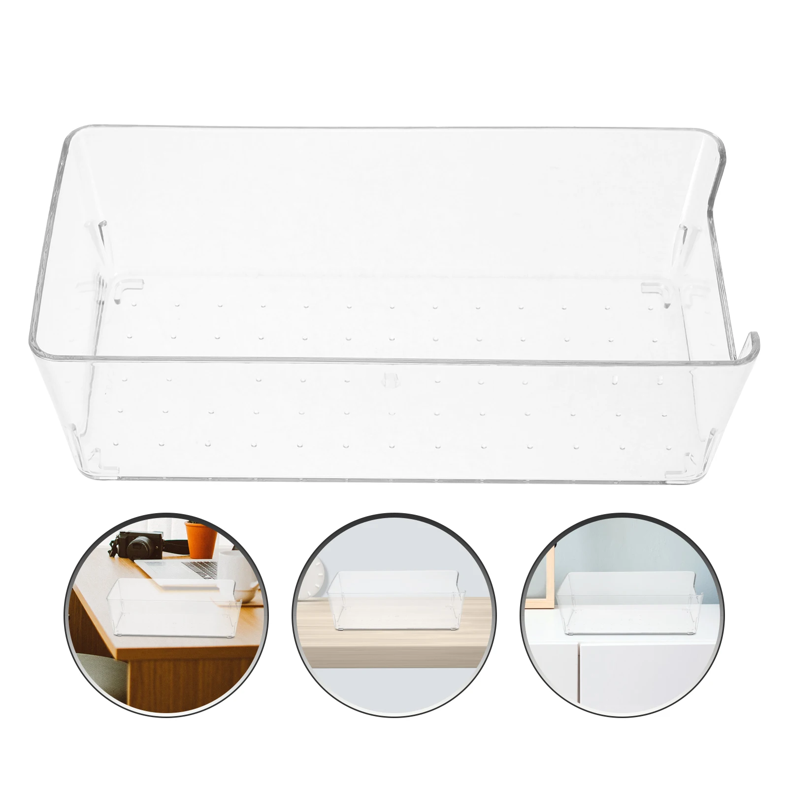 

Stylish Desktop Storage Organizer Box Plastic Notepad Holder Memo Papers Container For Office Supplies Paperclip Holder