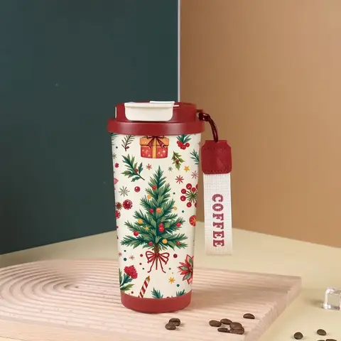 Jultermos 530ml bärbar kaffemugg tumbler 316 rostfritt stål termosflaskor kall och varm isolerad julklappsmugg 10 best sales vakuumvattenflaska - №3