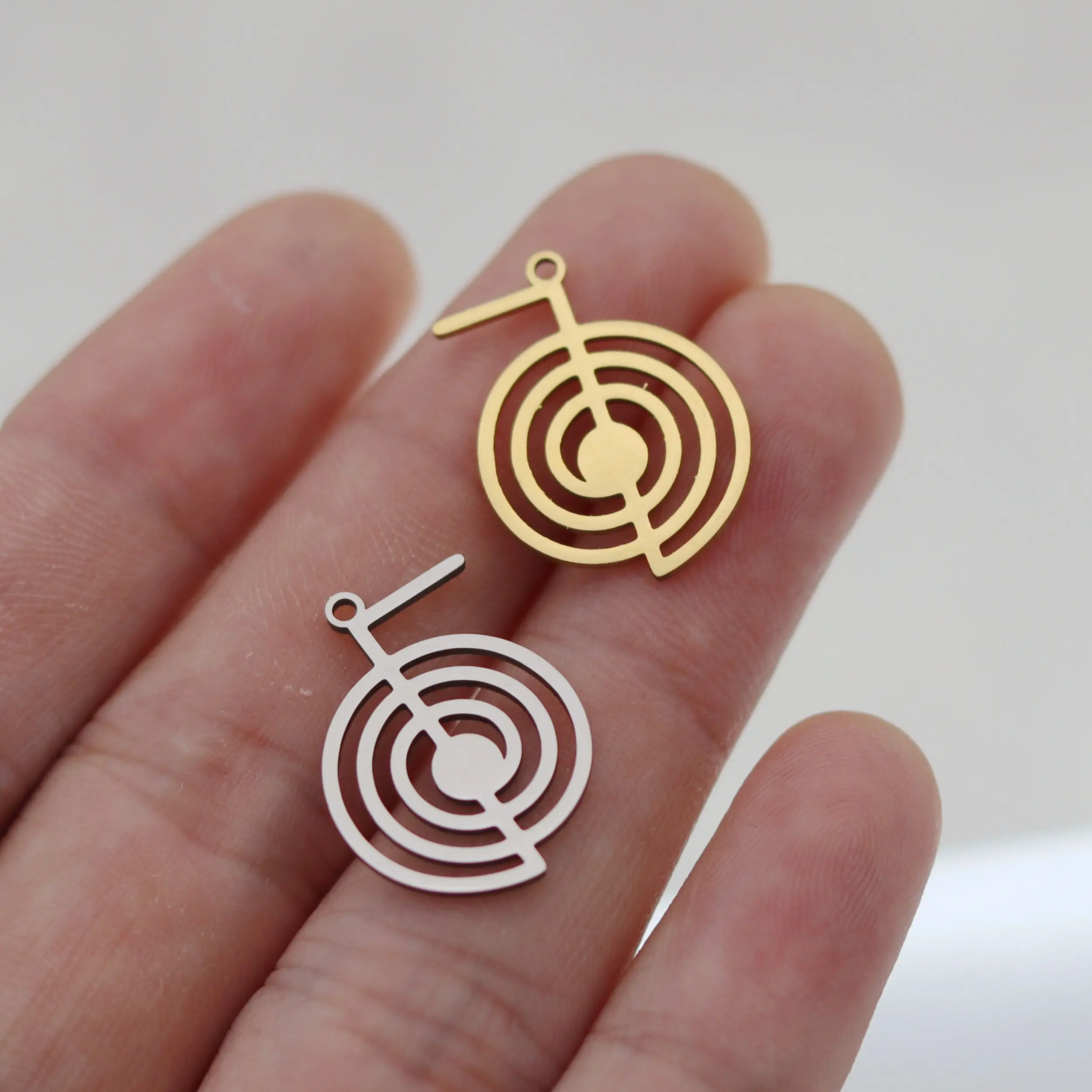 3pcs Reiki Symbol Choku Rei DIY Tassel Earrings Stainless Steel Charms for Jewelry Making Healing Energy Amulet Pendant Supplies