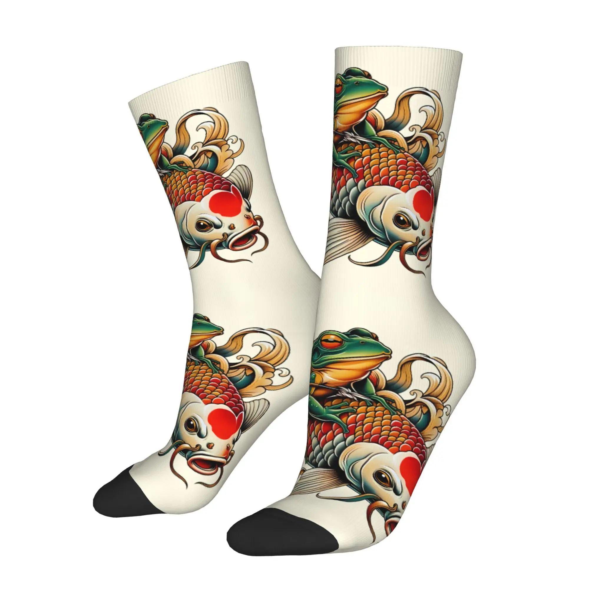

Носки Frog Koi с принтом, мужские модные полиэстеровые носки