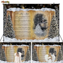 Christmas Fairytale Book Photography Backgrounds Wonderful Snowflake Xmas Tree Backdrop Decor New Year's Eve Family Photo Studio