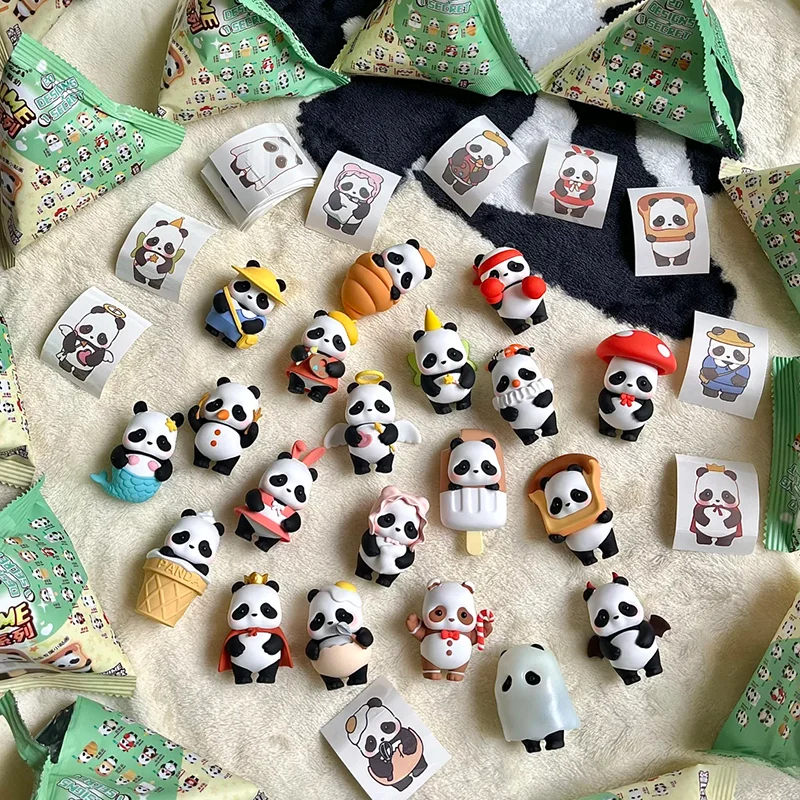 PandaRoll-caja ciega de la serie versátil y mínima para bebé, 52 juguetes auténticos, Mini grano bonito, juego de moda para niña, regalo de escritorio de cumpleaños