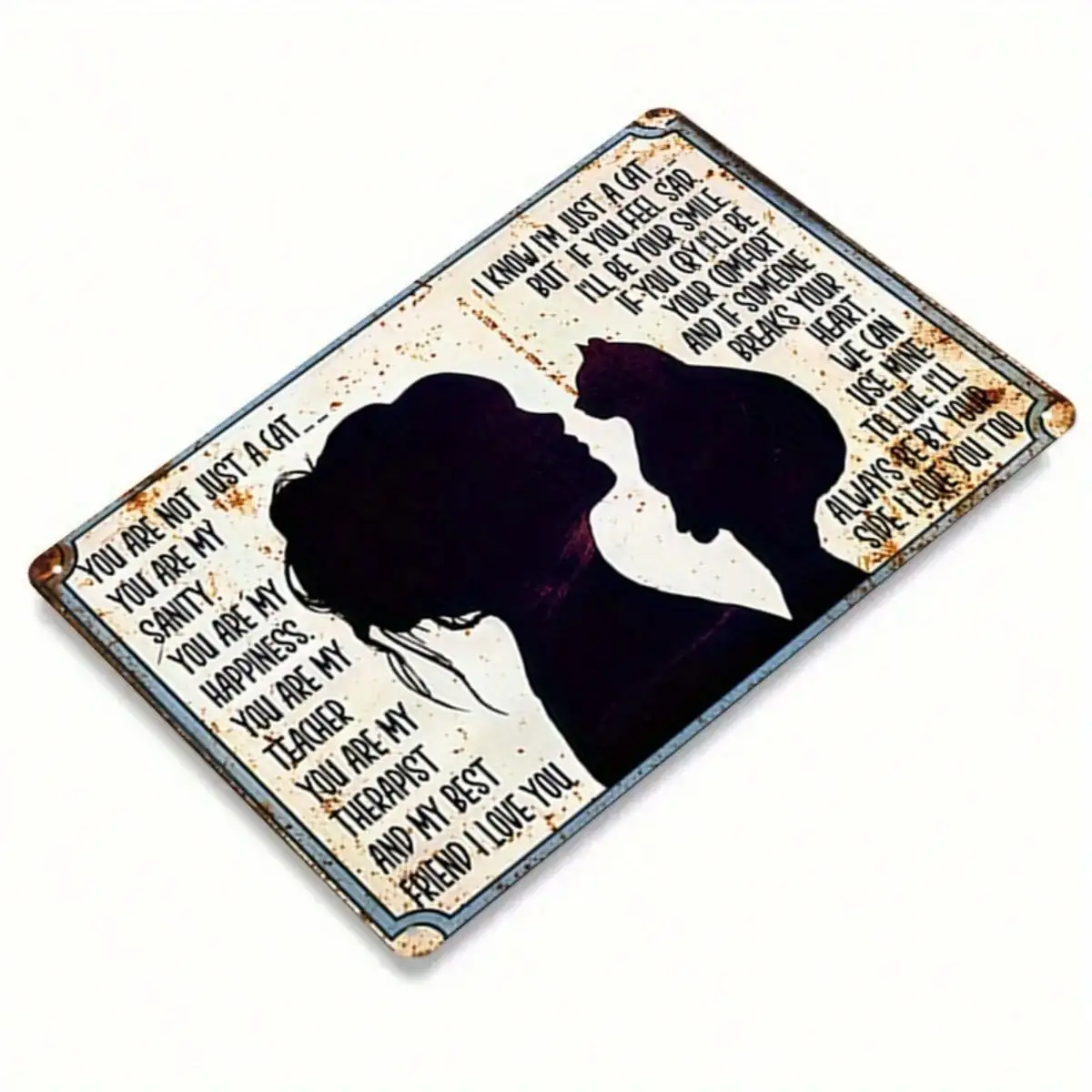 قطعة واحدة من لافتة القصدير أنت لست مجرد قطة - فن مضحك لمحبي الحيوانات الأليفة للمنزل/المكتب، 8 × 12 بوصة/20 × 30 سم