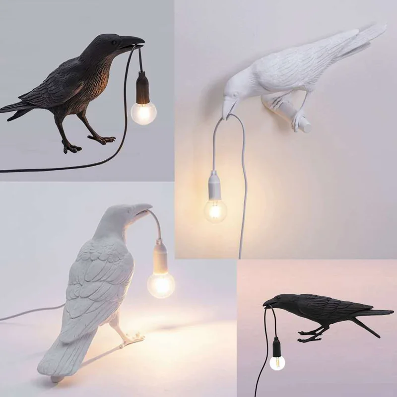 

Resin Lucky Bird Crow Wall Lamp Table Lamp Night Light Bedroom Bedside Living Room Wall Lamp Home Decoration