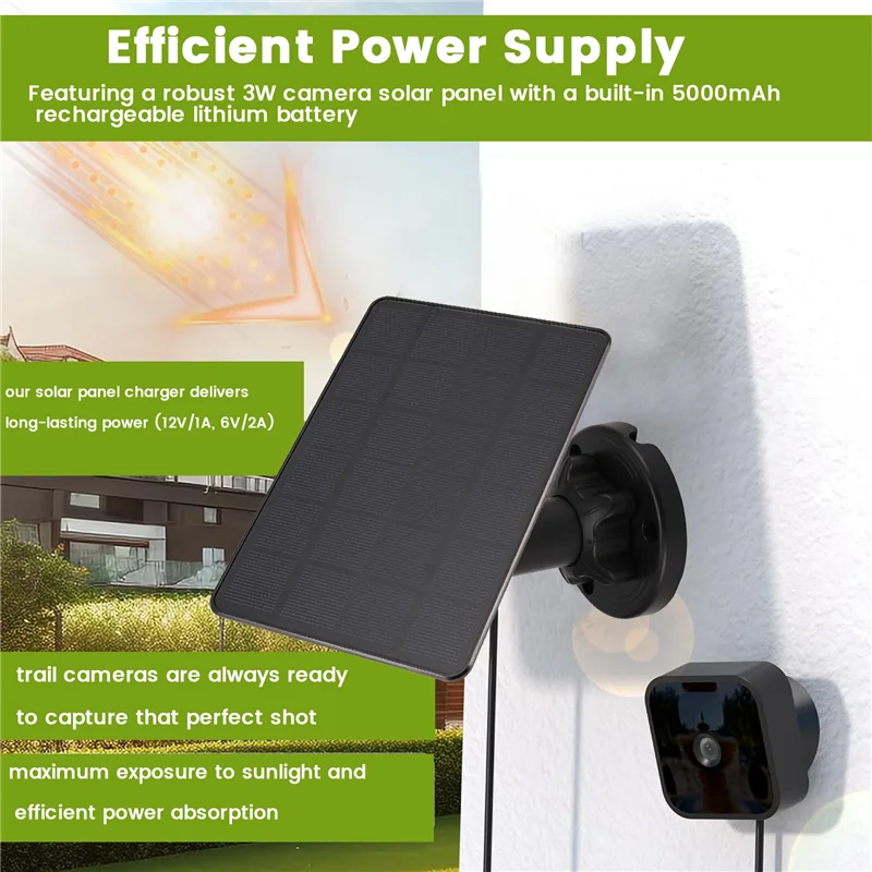 

-BOFF Trail Camera Solar Panel Camera Solar Panel Built-In 5000Mah For Hunting Camera/Deer Feeder