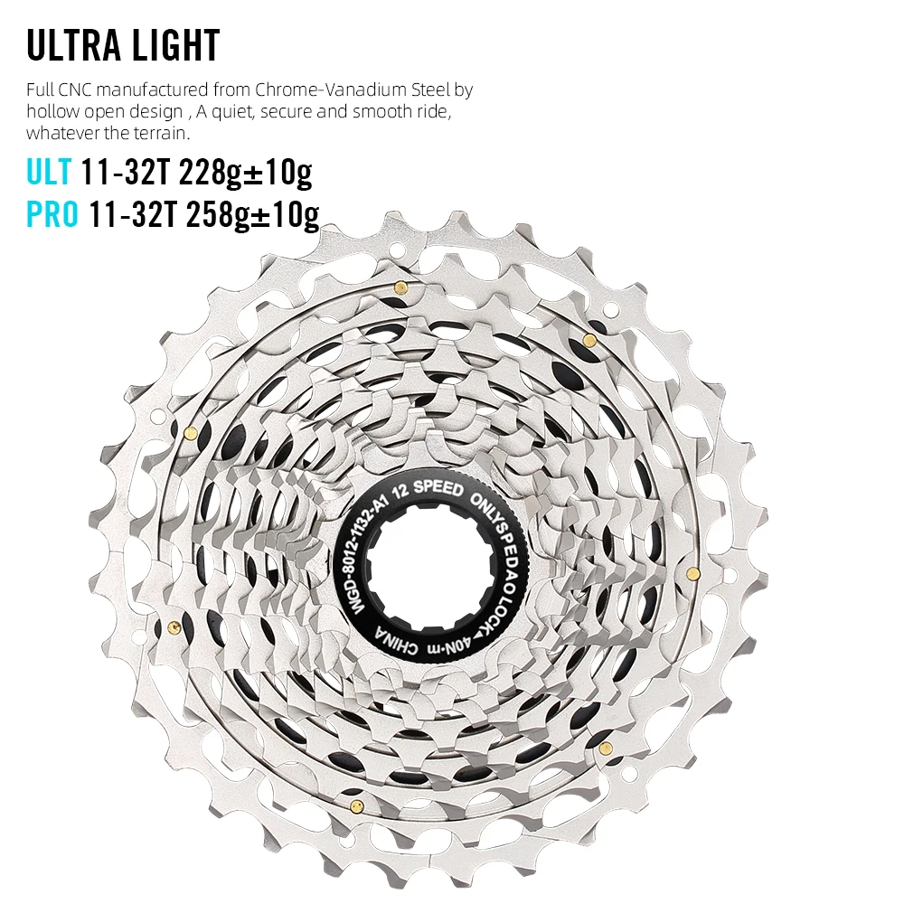 SPEDAO 12S Road Bike Cassette 11-32T Super Light CNC Freewheel 12 Speed Gear Set for SHIMANO HG Hub Bicycle Parts view 4