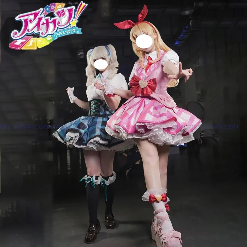 MN1 Todo Yurika Cosplay Anime Aikatsu! Kostium przebranie na karnawał kobiety śliczna Lolite niebieska sukienka Hoshimiya Ichigo peruka impreza z okazji Halloween Uni9 * Jy