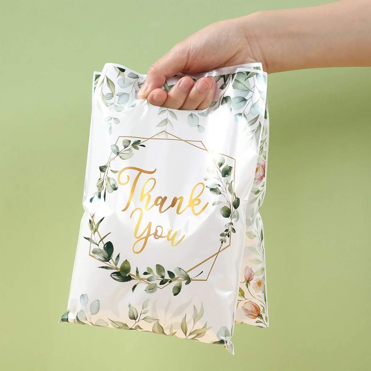 10/25/50 قطعة ورقة الأوكالبتوس شكرا لك هدية أكياس التعبئة حقائب للهدايا الصغيرة الزفاف عيد ميلاد الطفل دش لوازم الحفلات لصالح حقيبة