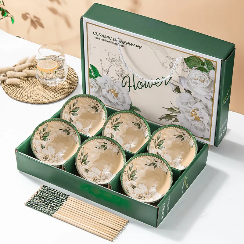 

Дизайнерский современный обеденный набор тарелок Зеленые элегантные итальянские керамические тарелки Обеденные наборы 6-местная кухонная посуда Aparelho De Jantar