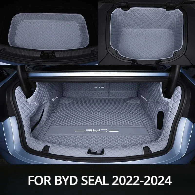 Leather Car Front Storage Box Pad For BYD Seal EV DMi 2023 2024 Trunk Mat Waterproof Bottom Protector Pad Car Interior Decor