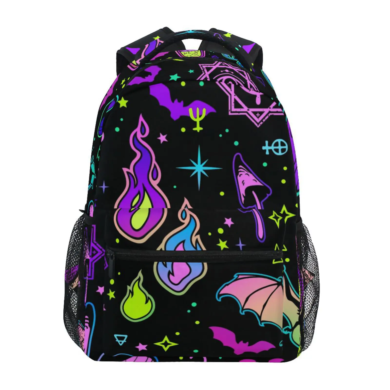 2022 NEW High School Girls Backpack Star Moon Mushroom Fire School Bags For Teenage Girls Multi Pockets Backpack Women Mochila