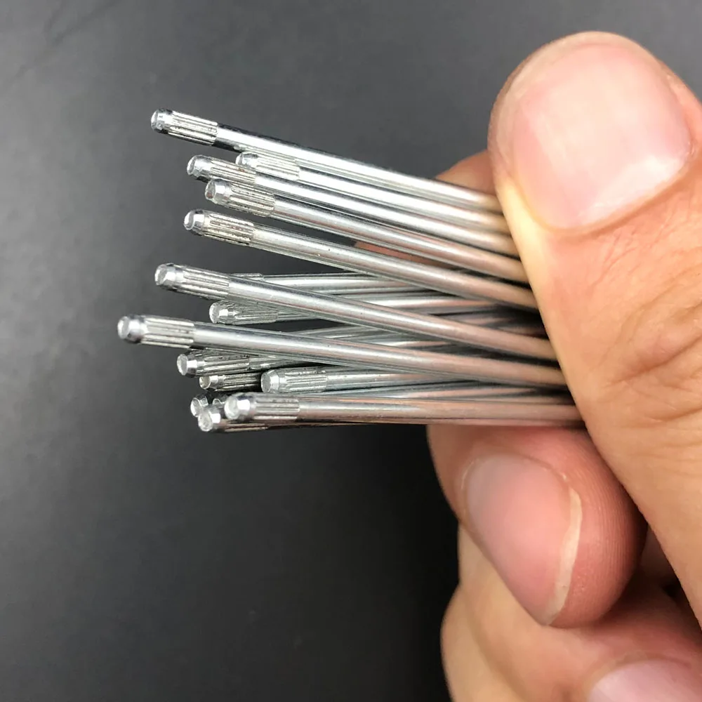 20Pcs/Lot Double End Knurled Iron Axle 2mm H2*50mm Shaft 2.1mm Knurl OD 4mm Knurl Length Anti-slip DIY Toy Car Model Gear Wheel