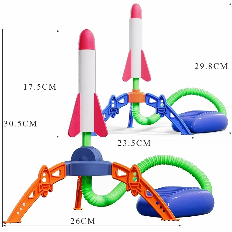 Kid Air Rocket Foot Pump Launcher Outdoor Air Pressed Stomp Soaring Rocket Toys Child Play Set Jump Sport Games Toy For Children