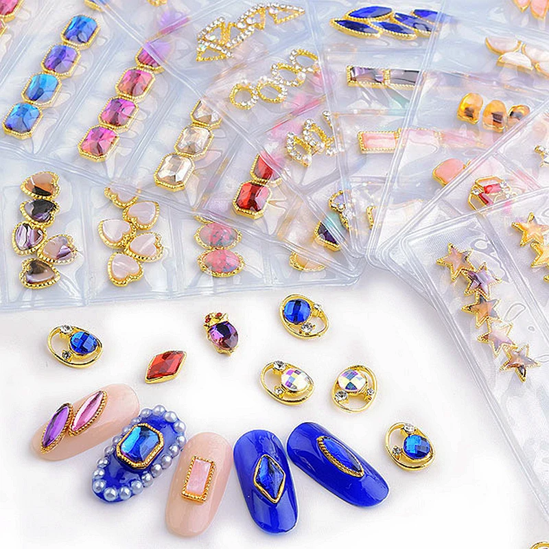 30PCS/Pack Mixed Style Metal 3D Nail Art Charms Decoration Rhinestones Nails Accessorios Manicure Decor Supplies Designer Tool