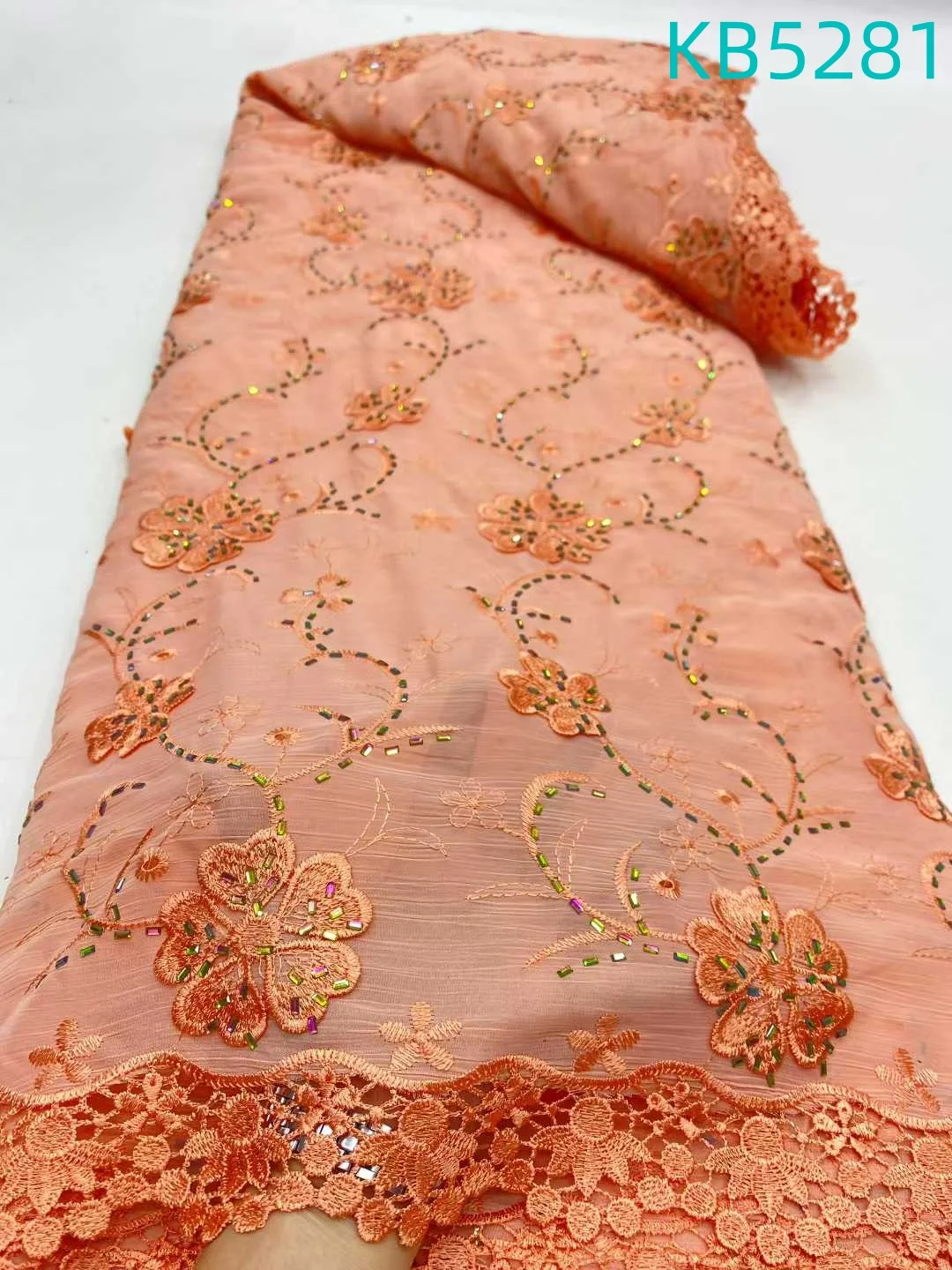 

African White Guipure Cord Lace Fabric 2026 High Quality Milk Silk Cord Lace Fabrics for Party Dresses With Rhinestones KB5281