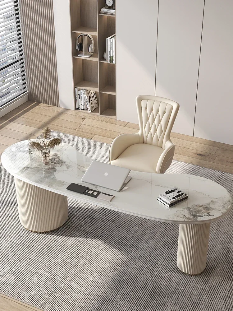 

Легкий роскошный и яркий стол из каменной плиты, компьютерный стол, цельный, современный и простой бытовой офисный стол высокого класса